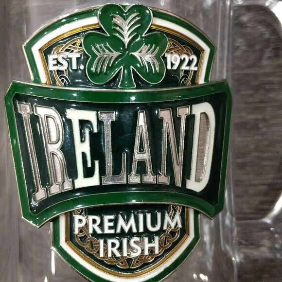 Ireland Premium Irish 16oz Glass Beer Mug - Picture 1 of 9